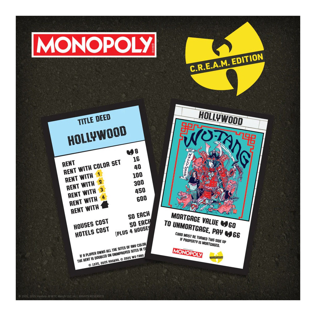 The OP Usaopoly Monopoly Wu-Tang Clan Board Game Official Licensed Music Edition USA-MN180-777
