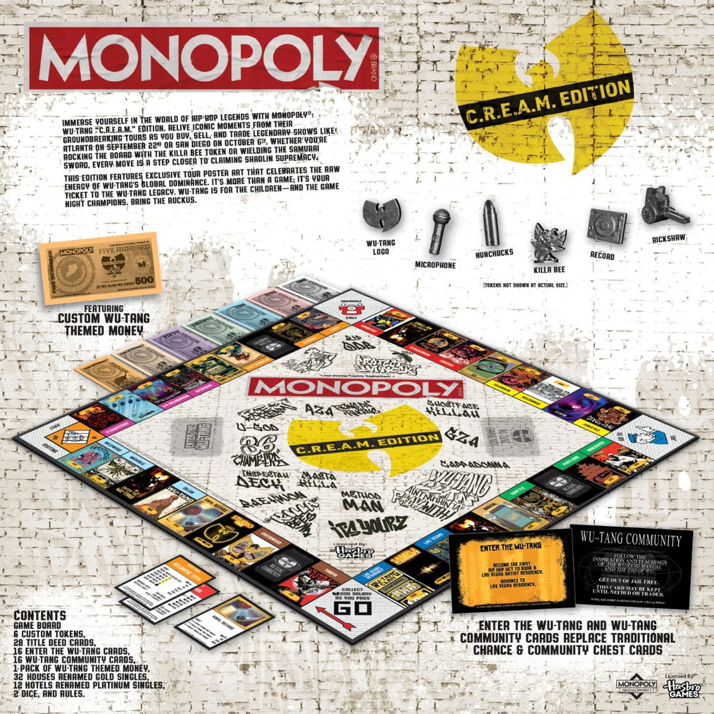 The OP Usaopoly Monopoly Wu-Tang Clan Board Game Official Licensed Music Edition USA-MN180-777