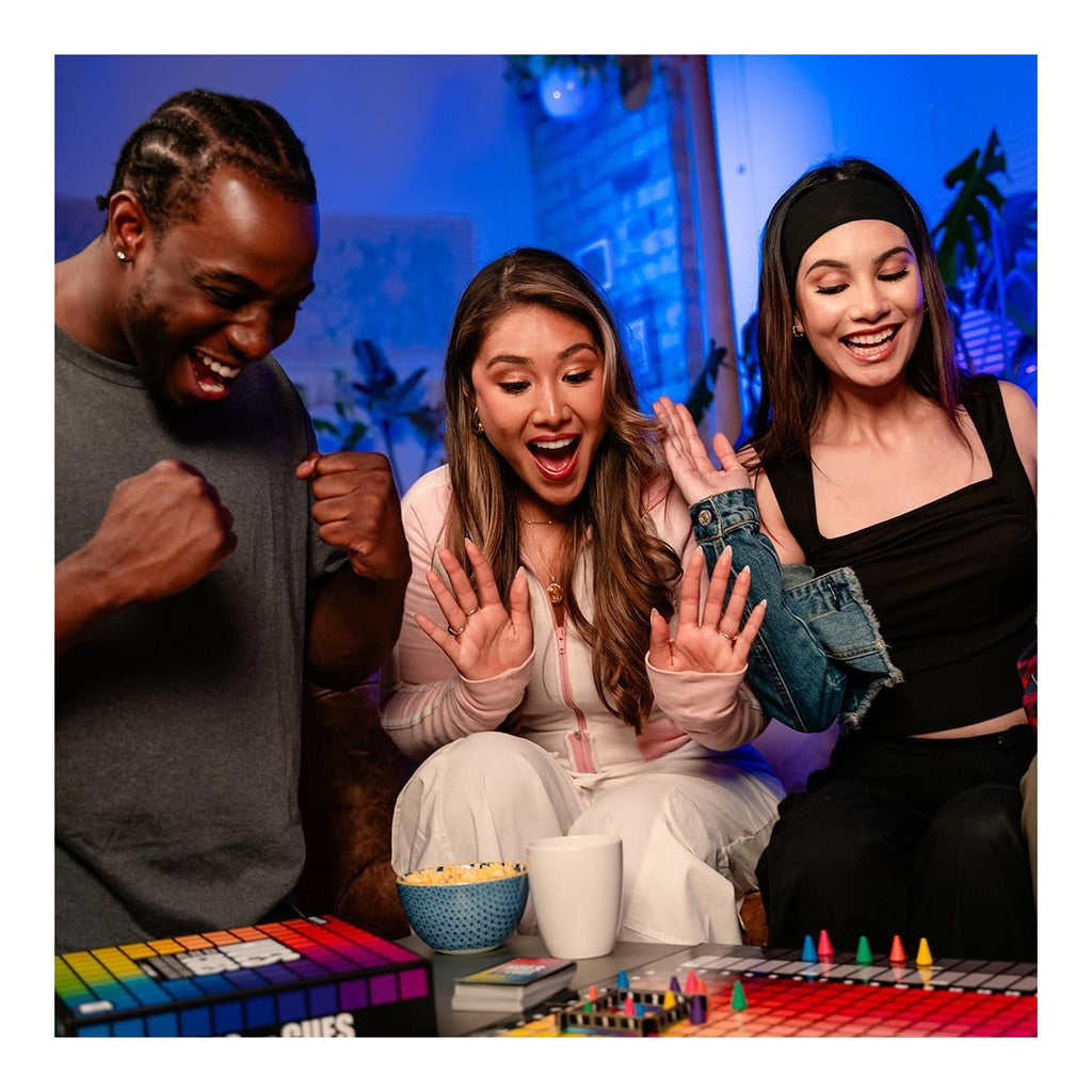 The OP Usaopoly Hues and Cues Board Game Vibrant Color Guessing Game for 3-10 Players USA-PA135-725