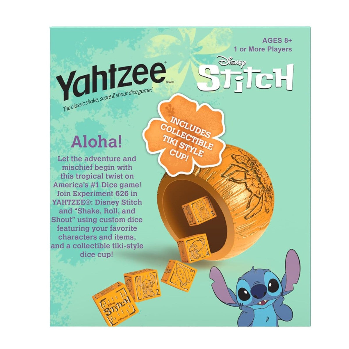 The OP Usaopoly Yahtzee Disney Stitch Tiki Style Dice Game Official Licensed Family Fun USA-YZ004-679