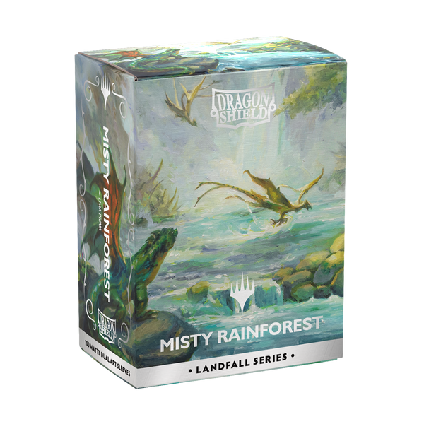 Dragon Shield Sleeves Standard Dual- Matte 'MTG Landfall Series- Misty Rainforest' Art (100 Ct.) ATMDSH16501