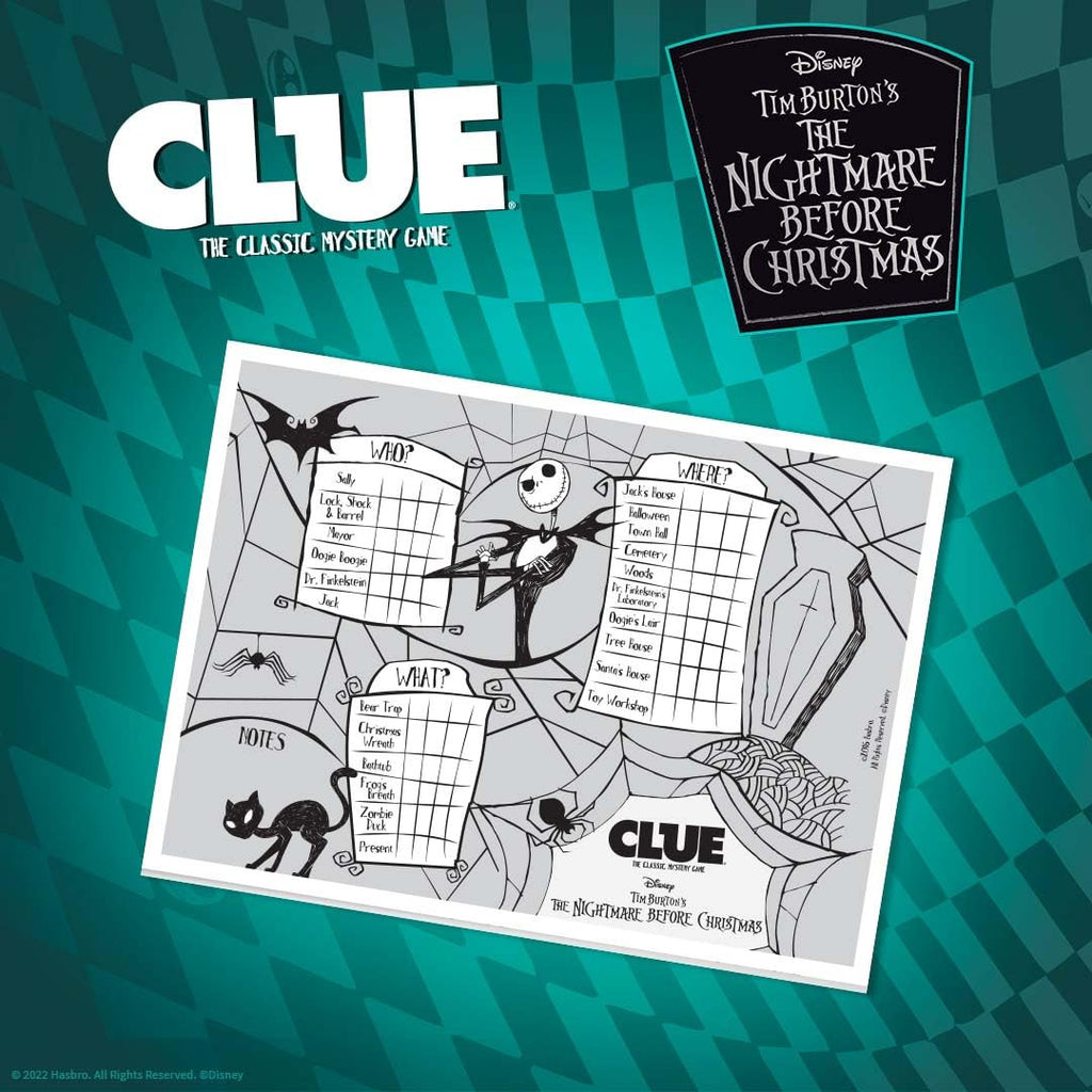 The OP USAopoly Disney Nightmare Before Christmas Clue Strategy Board Game CL004-261