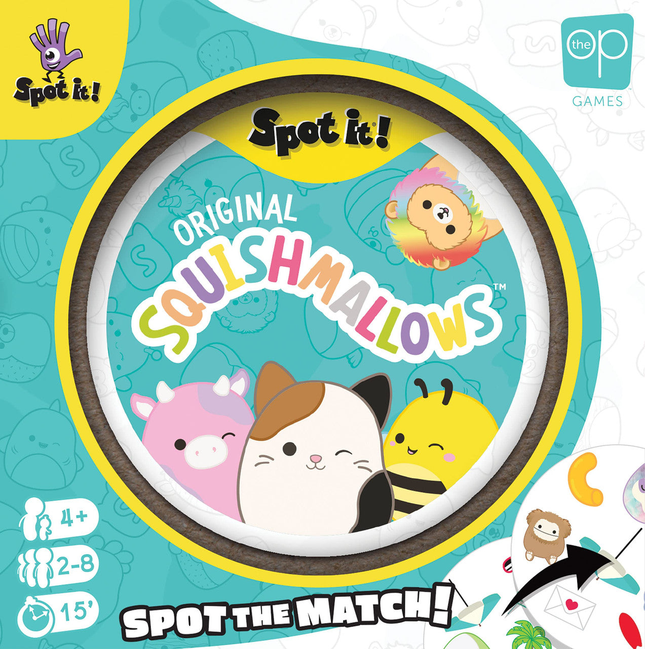 The OP USAopoly Squishmallow Spot It Strategy Board Game SI156-800