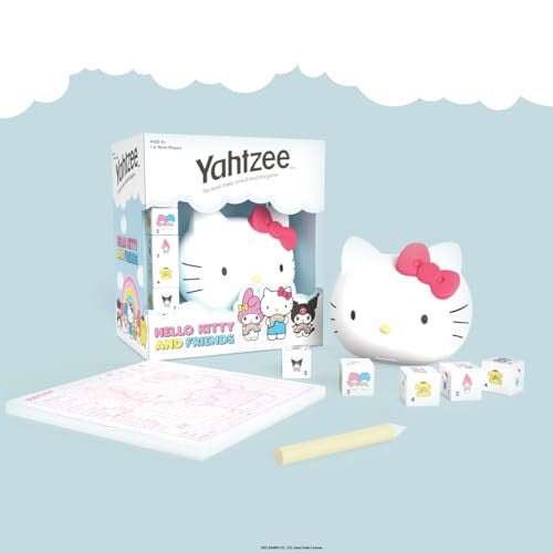 The OP USAopoly Hello Kitty And Friends Yahtzee Strategy Board Game YZ075-296