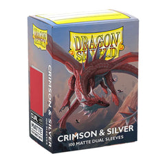 Dragon Shield Sleeves Matte Dual Crimson And Silver (100Ct) ATMDSH15072