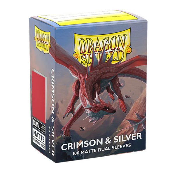Dragon Shield Sleeves Matte Dual Crimson And Silver (100Ct) ATMDSH15072