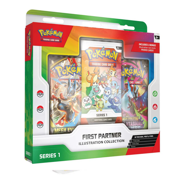 Pokemon TCG First Partner Illustration Collection Series 1 6 Ct PKM-ME03-IC