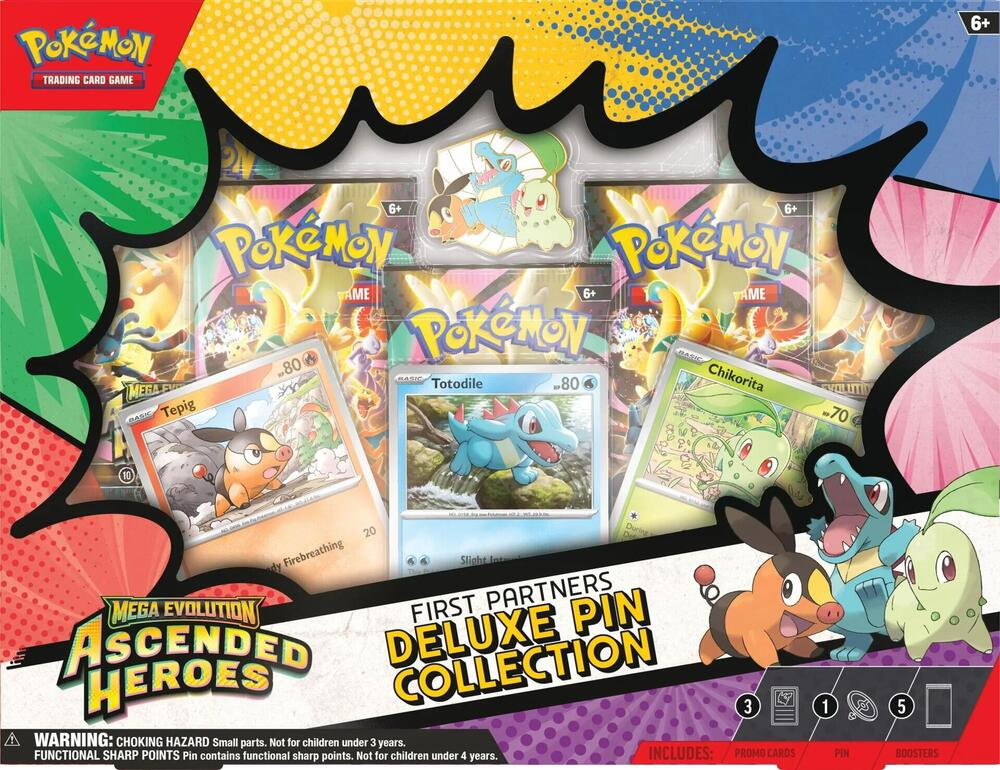 Pokemon TCG Mega Evolution Ascended Heroes First Partners Deluxe Pin Single pack PKU10301-1P