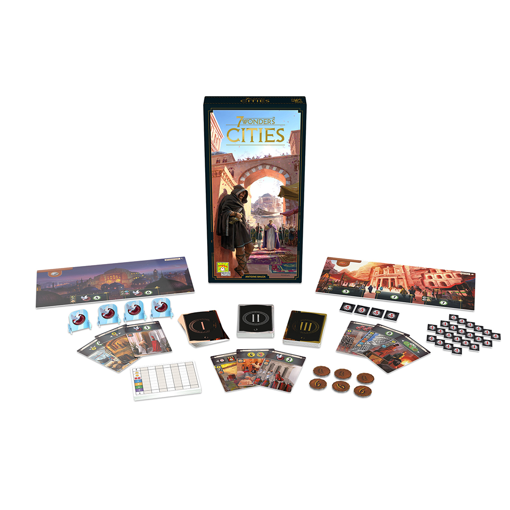 Asmodee 7 Wonders Cities New Edition Expansion Strategy Board Game for Adults and Family Ages 10+ for 3 to 7 Players Average Playtime 45 Minutes