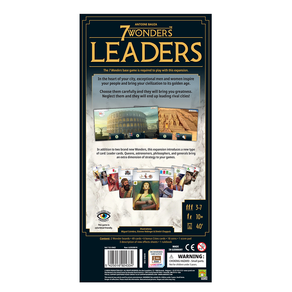 Asmodee 7 Wonders Leaders New Edition Expansion Strategy Board Game for Adults and Family Ages 10+ for 3 to 7 Players Average Playtime 45 Minutes SV02EN