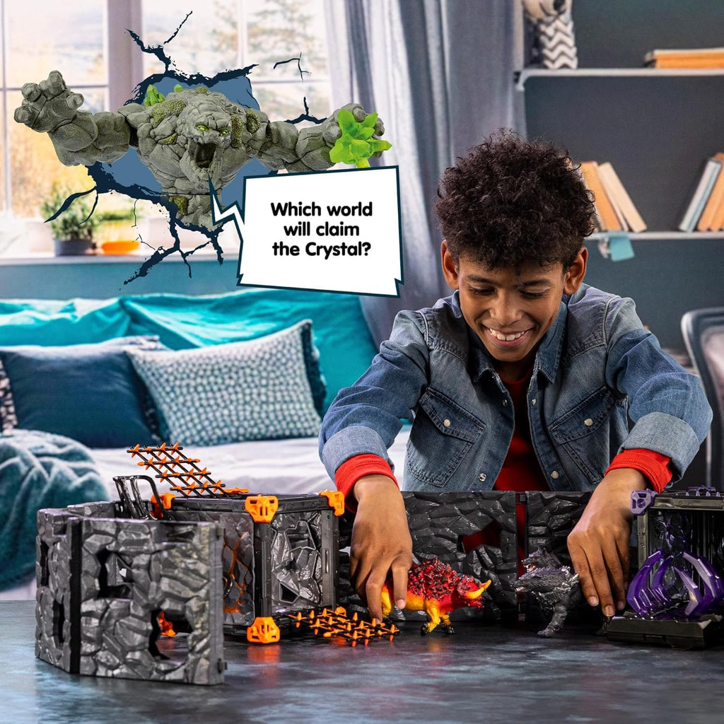 Schleich Eldrador Battle Caves Arena Lava Vs Shadow Playset Fire Bull and Shadowhound Included