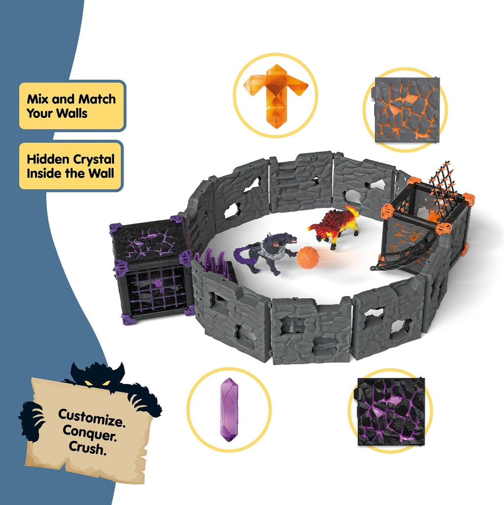 Schleich Eldrador Battle Caves Arena Lava Vs Shadow Playset Fire Bull and Shadowhound Included