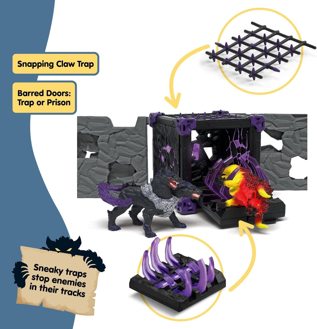 Schleich Eldrador Battle Caves Arena Lava Vs Shadow Playset Fire Bull and Shadowhound Included