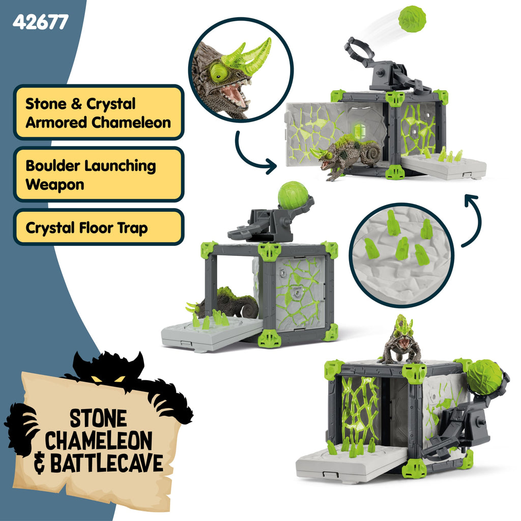 Schleich Eldrador Stone World Cave Of The Stone Chameleon Playset