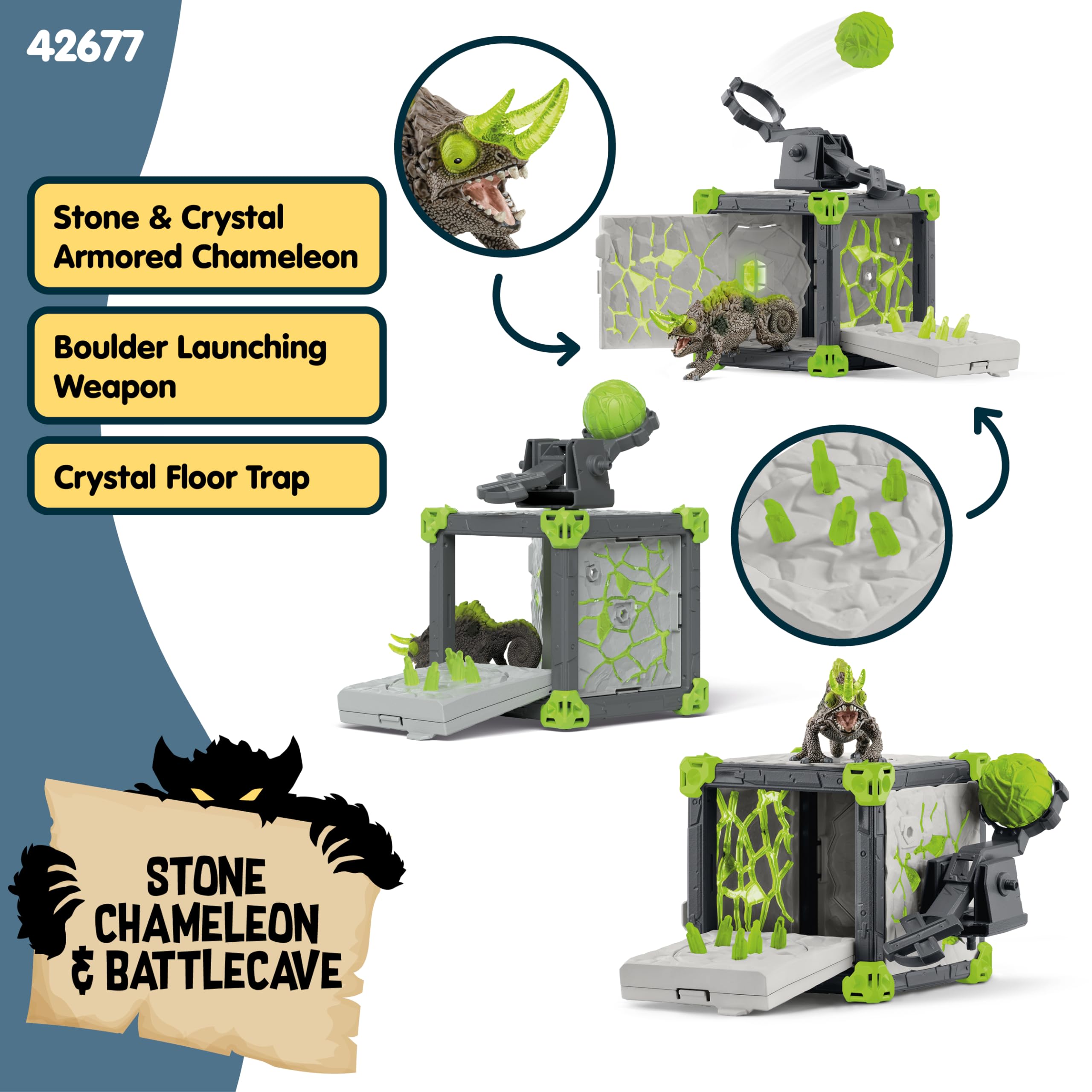 Schleich Eldrador Stone World Cave Of The Stone Chameleon Playset