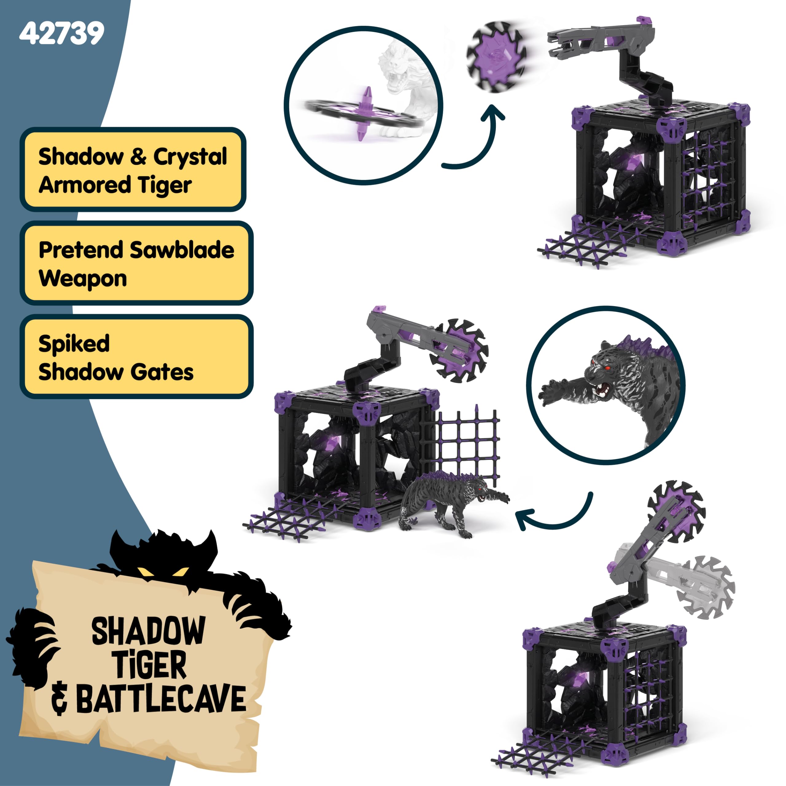 Schleich Eldrador Shadow World Battle Cave Shadow Tiger Playset