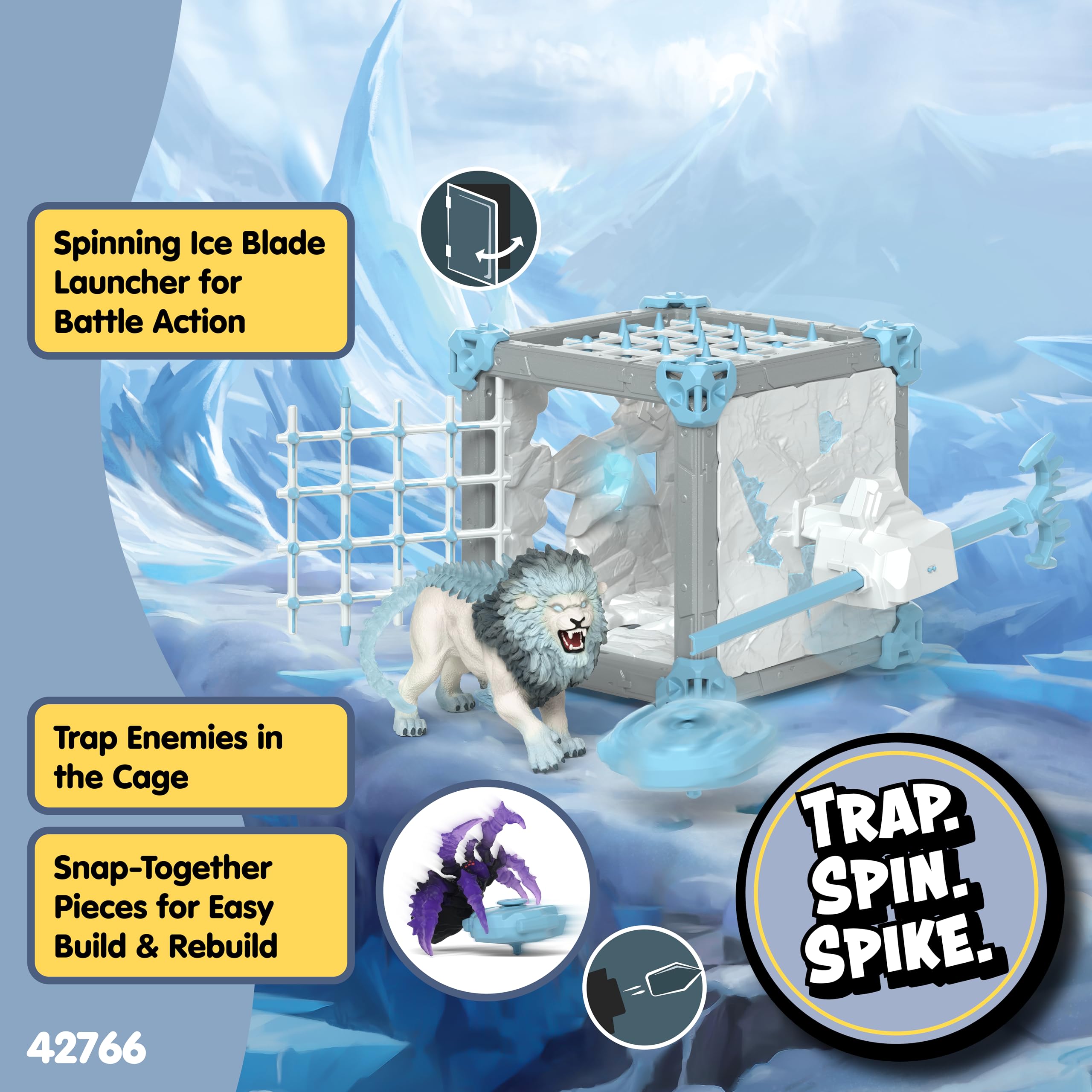 Schleich Eldrador Ice World Battle Cave Ice Lion Playset