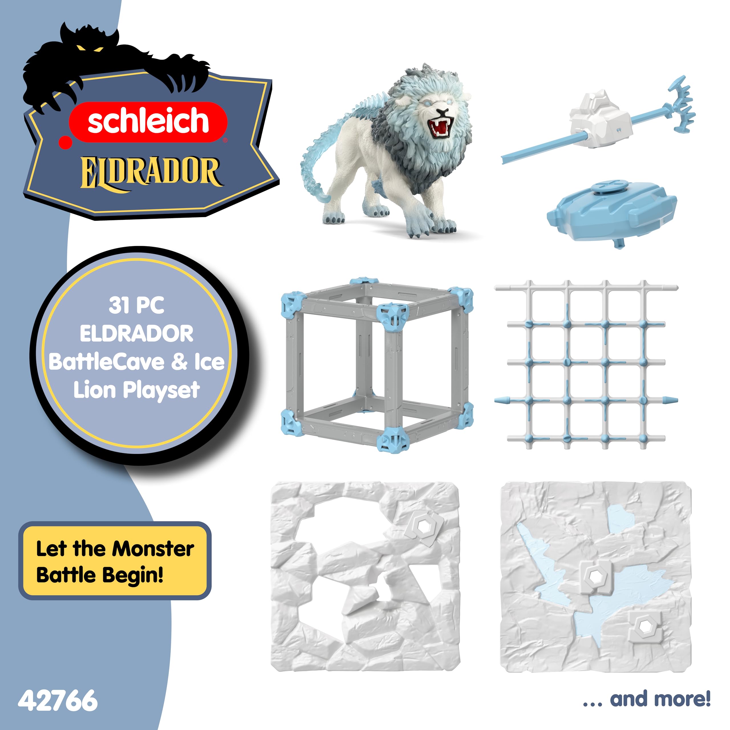 Schleich Eldrador Ice World Battle Cave Ice Lion Playset