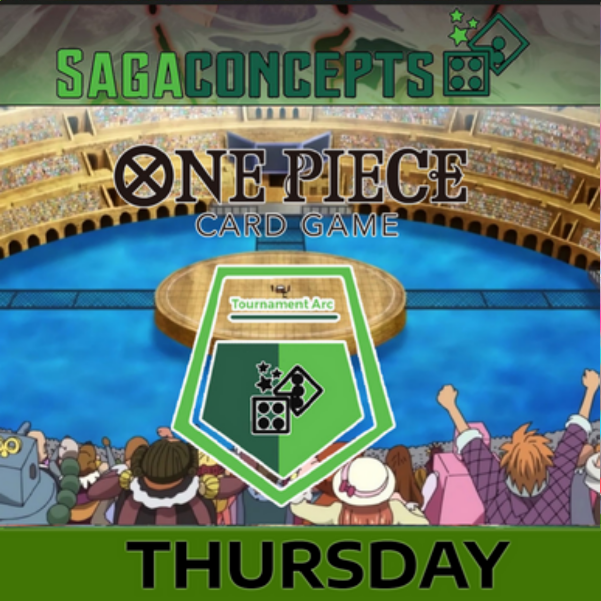 06/25/2026 Thu One Piece TCG Tournament Arc at 7 pm - 36 seats Tournament