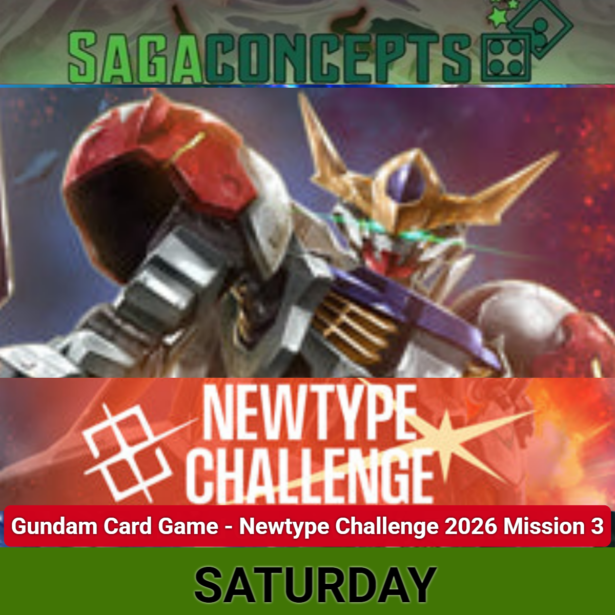 06/13/2026 Sat Gundam Card Game - Newtype Challenge 2026 Mission 3 - 32 seats - Sat 3 pm Tournament