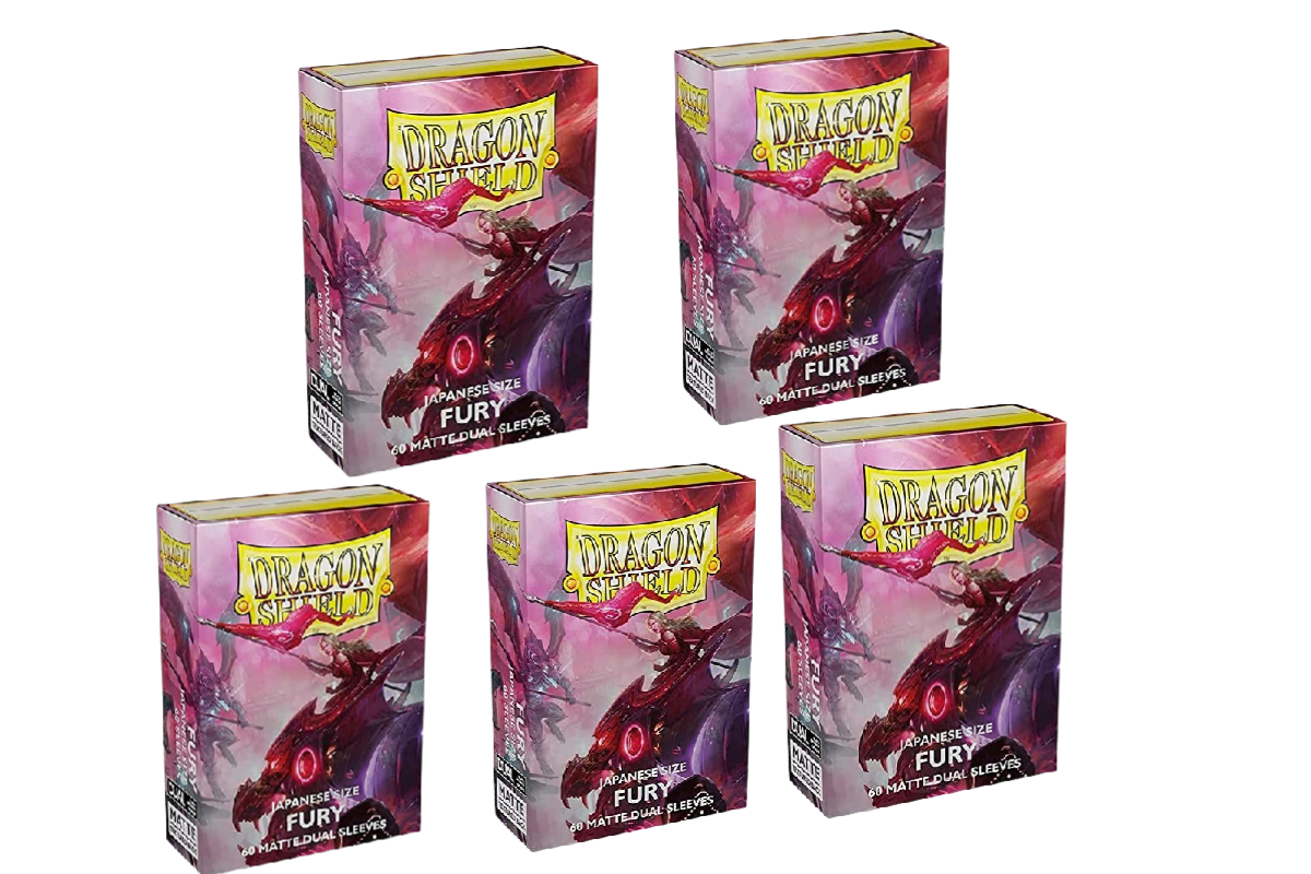 Dragon Shield Dual Matte Mini Japanese Fury 60 ct Card Sleeves Value Bundle Pack of 5