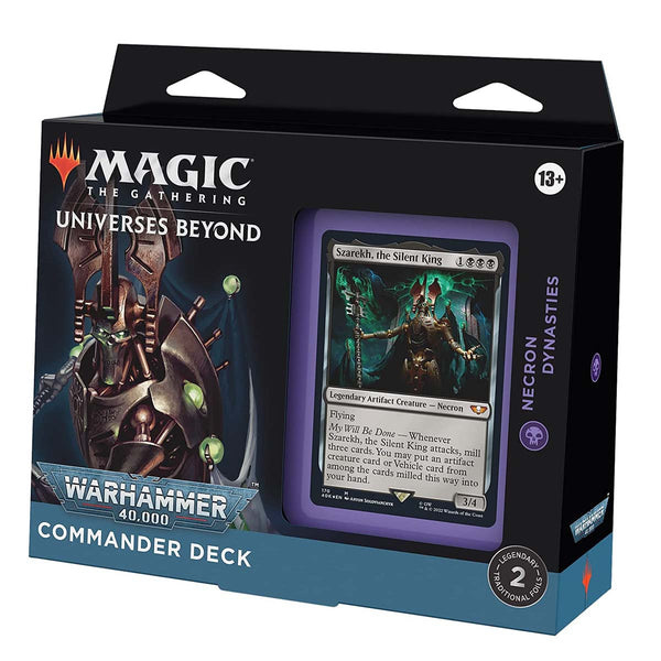 MTG Magic The Gathering CCG Universes Beyond Warhammer 40k Commander Deck Regular Necron Dynasties Mono-Black Single Pack WCMGWH40KCOM-NecronDynasties