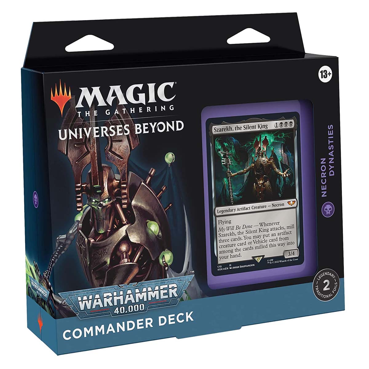 MTG Magic The Gathering CCG Universes Beyond Warhammer 40k Commander Deck Regular Necron Dynasties Mono-Black Single Pack WCMGWH40KCOM-NecronDynasties