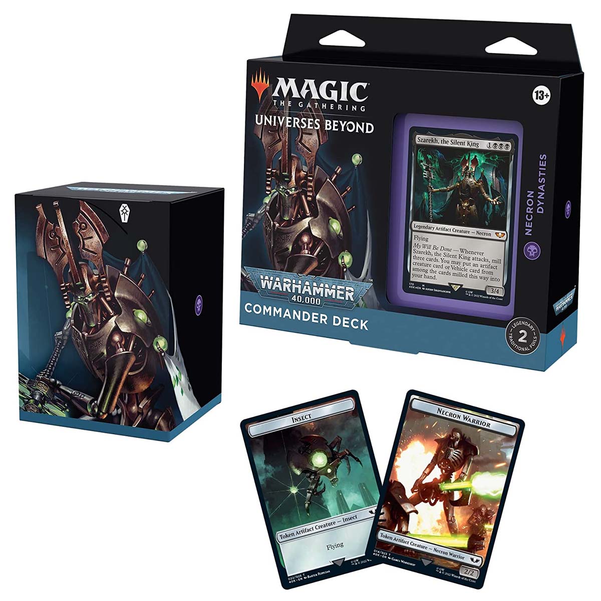 MTG Magic The Gathering CCG Universes Beyond Warhammer 40k Commander Deck Regular Necron Dynasties Mono-Black Single Pack WCMGWH40KCOM-NecronDynasties