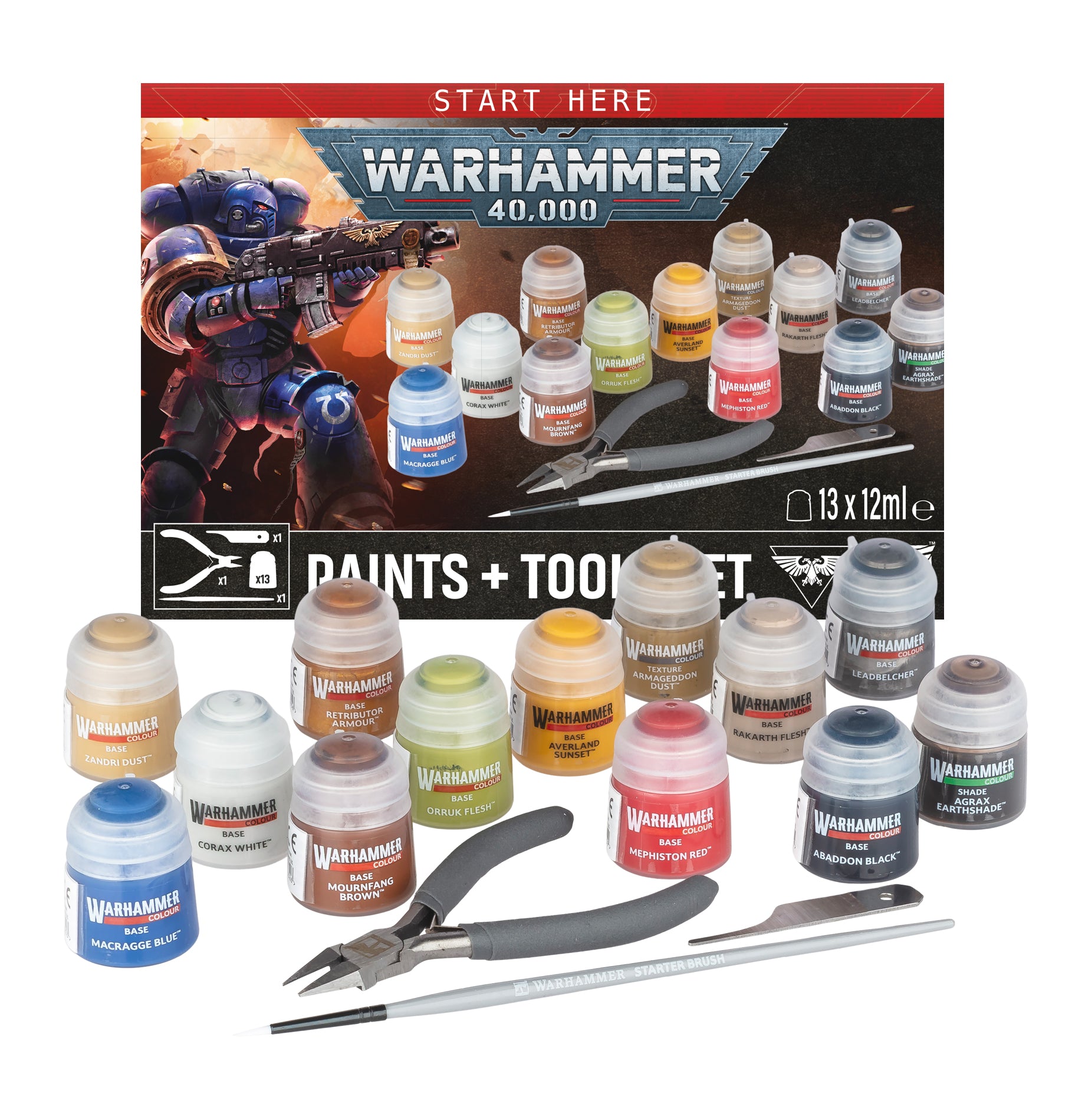 Games Workshop Warhammer 40K Paints and Tools Paint Set GW-2026-60-12