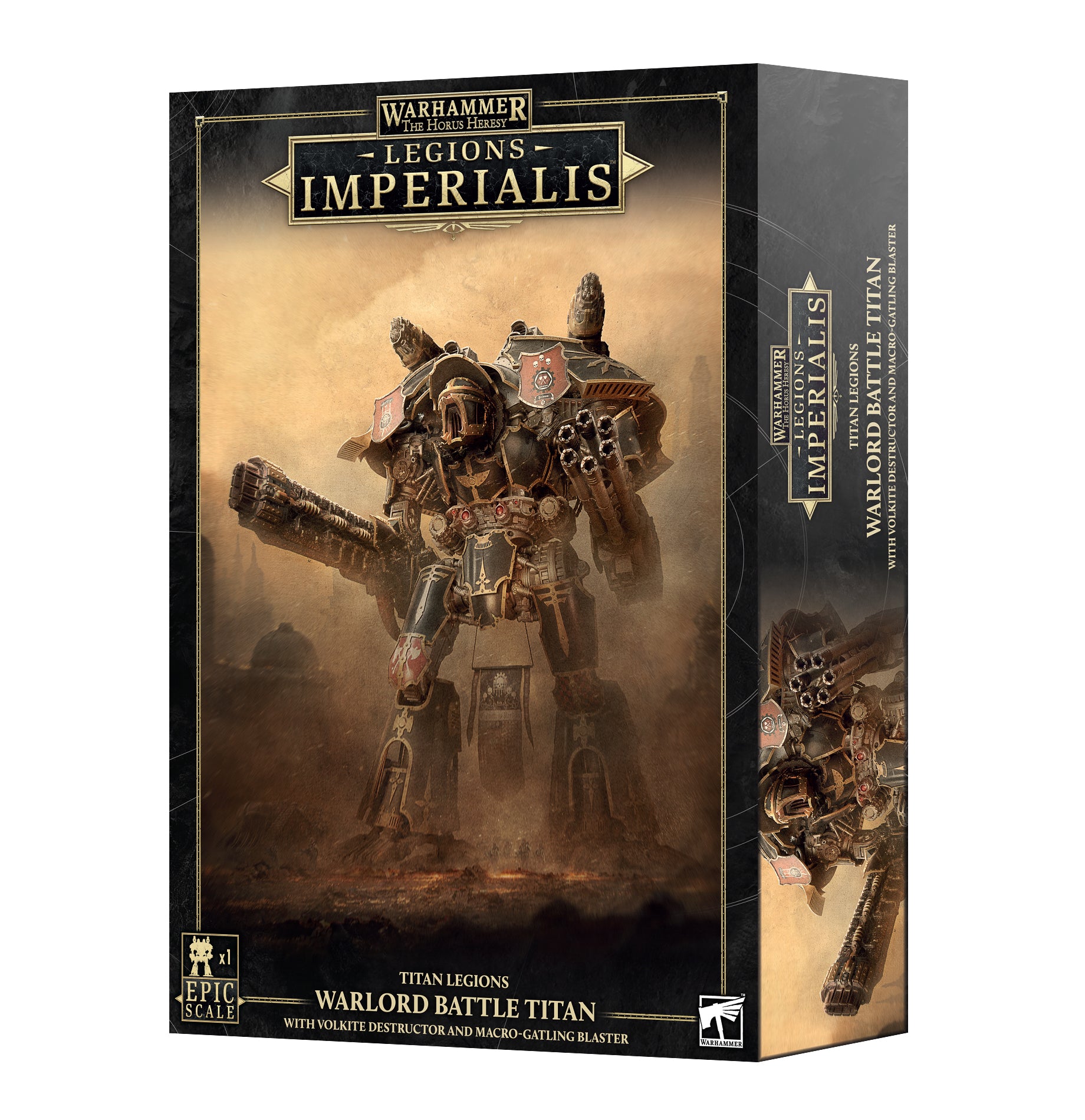 Games Workshop Horus Heresy Titan Legions Legions Imperialis Warlord Battle Titan With Volkite Destructor and Macro Gatling Blaster Plastic Box 03-109