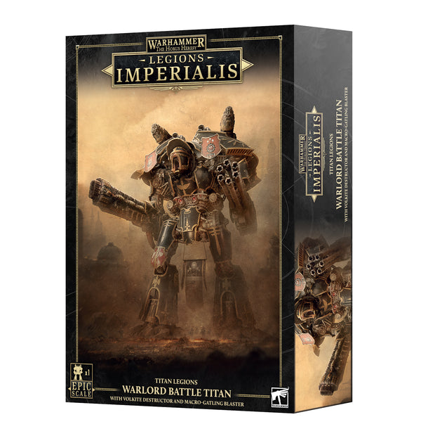 Games Workshop Horus Heresy Titan Legions Legions Imperialis Warlord Battle Titan With Volkite Destructor and Macro Gatling Blaster Plastic Box 03-109