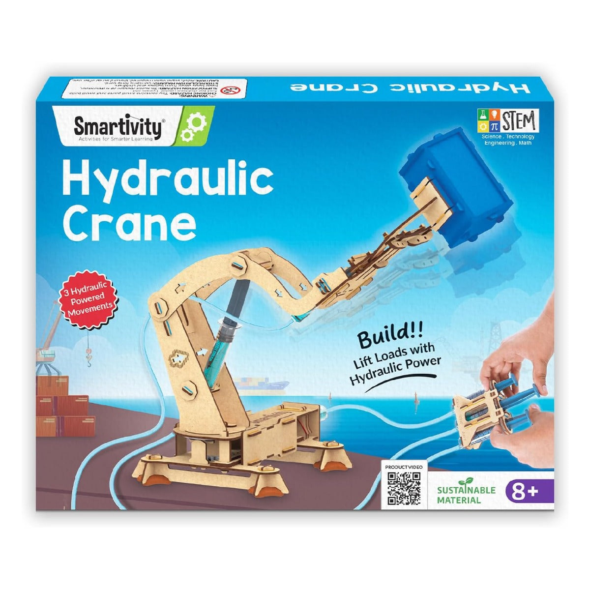 Smartivity Hydraulic Crane STEM Kit DIY Engineering Toy Ages 8+ SMRT1018