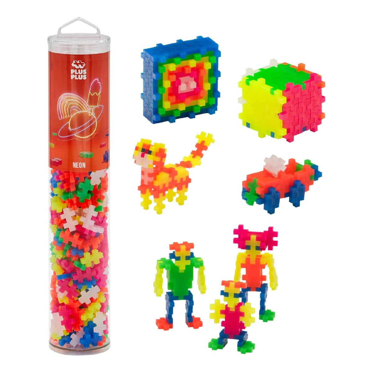 PLUS PLUS 240 Piece Neon Mix Mini Waffle Blocks Classroom Must Haves PPU5031