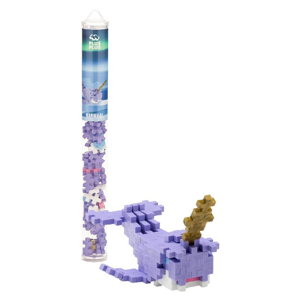 PLUS PLUS Narwhal Tube 3D Animal Figure  Building Block Set PPU4160