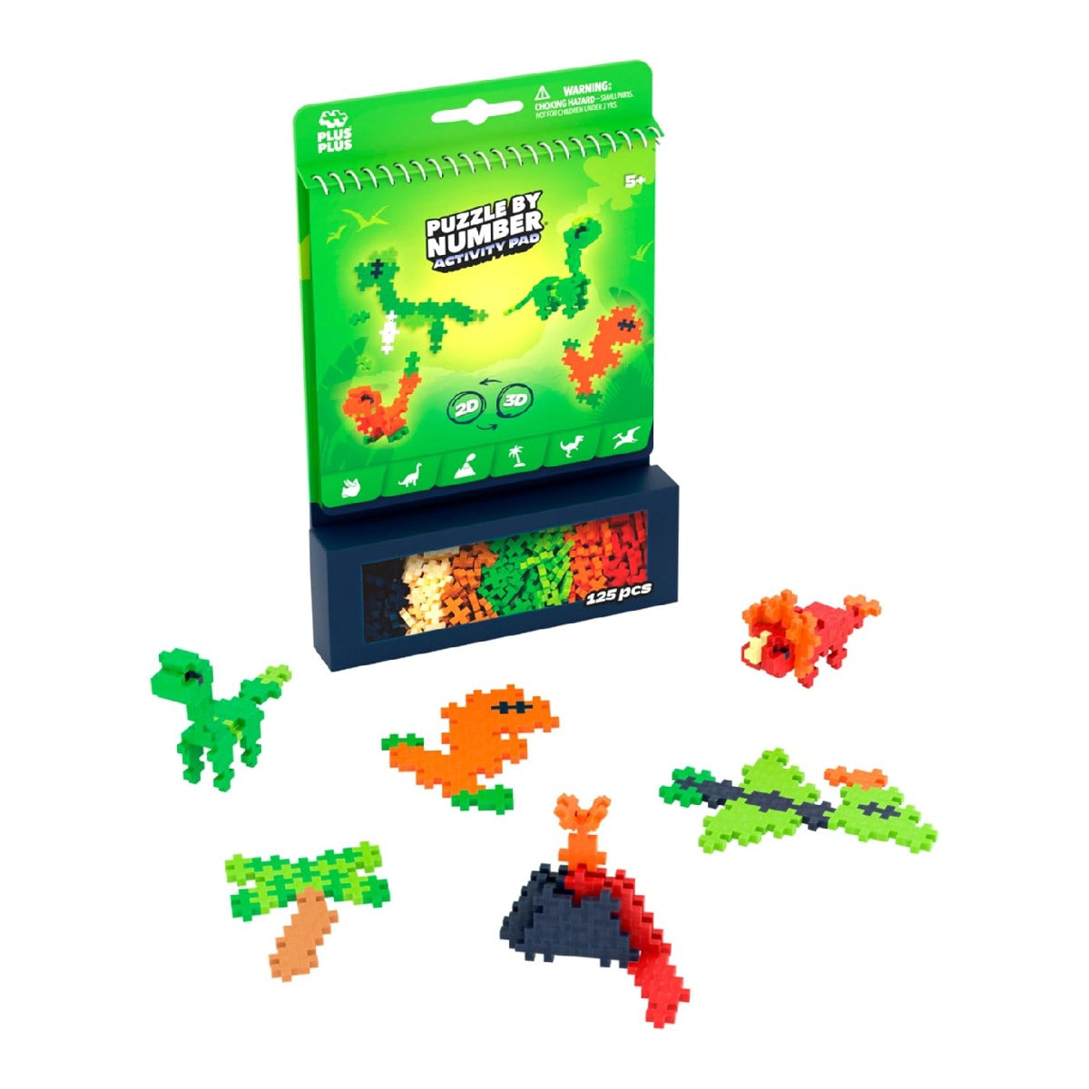 PLUS PLUS Puzzle By Number Activity Pad Dinosaurs PPU4347