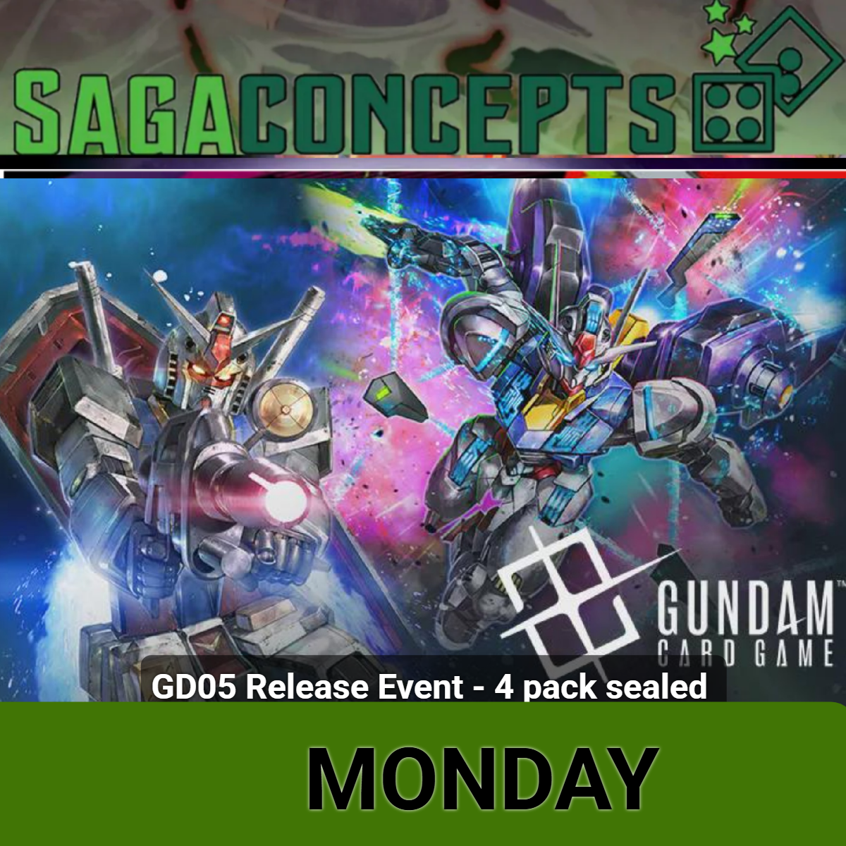 08/03/2026 Mon Gundam Card Game - GD05 Release Event - 4 pack sealed - 24seats - Mon 7 pm Tournament Pre-Release