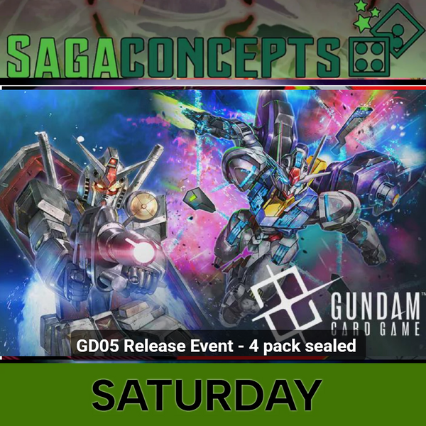 08/01/2026 Sat Gundam Card Game - GD05 Release Event - 4 pack sealed + SC01 - 32 seats - Sat 3 pm Tournament Pre-Release