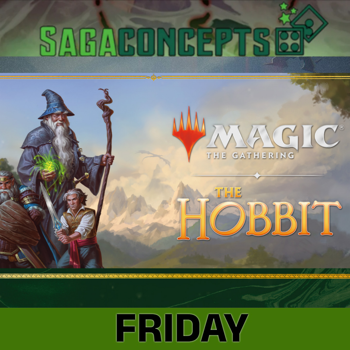 08/07/2026 Fri Magic the Gathering: The Hobbit at 3 pm - Friday 8 Seats - 3 rounds Tournament Pre-Release