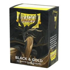 Dragon Shield Sleeves Matte Dual Black And Gold (100Ct)