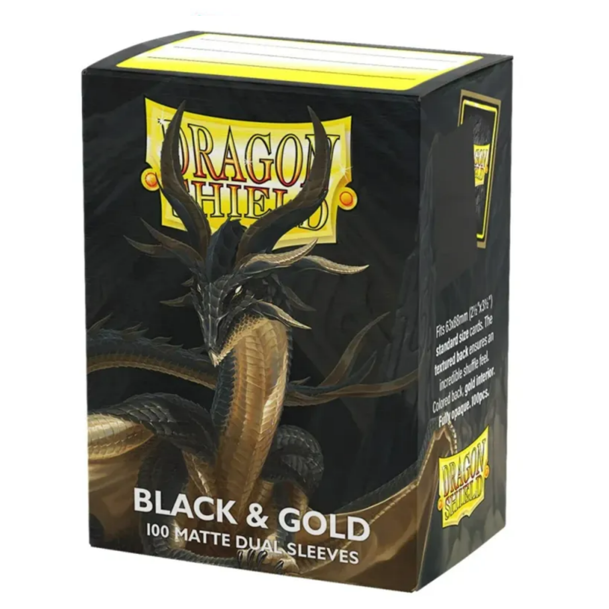Dragon Shield Sleeves Matte Dual Black And Gold (100Ct)
