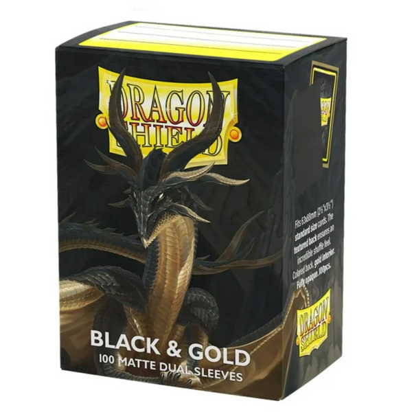 Dragon Shield Sleeves Matte Dual Black And Gold (100Ct)