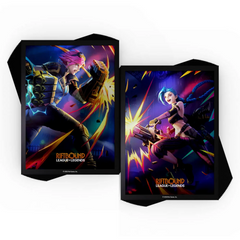 Riftbound TCG League Of Legends Set 4 Vendetta Art Sleeves Vi vs Jinx 100 Ct