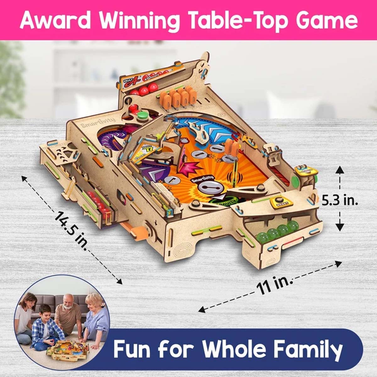 Smartivity DIY Pinball Machine Build Your Own Arcade Game STEM Kit Ages 8+ SMRT1169