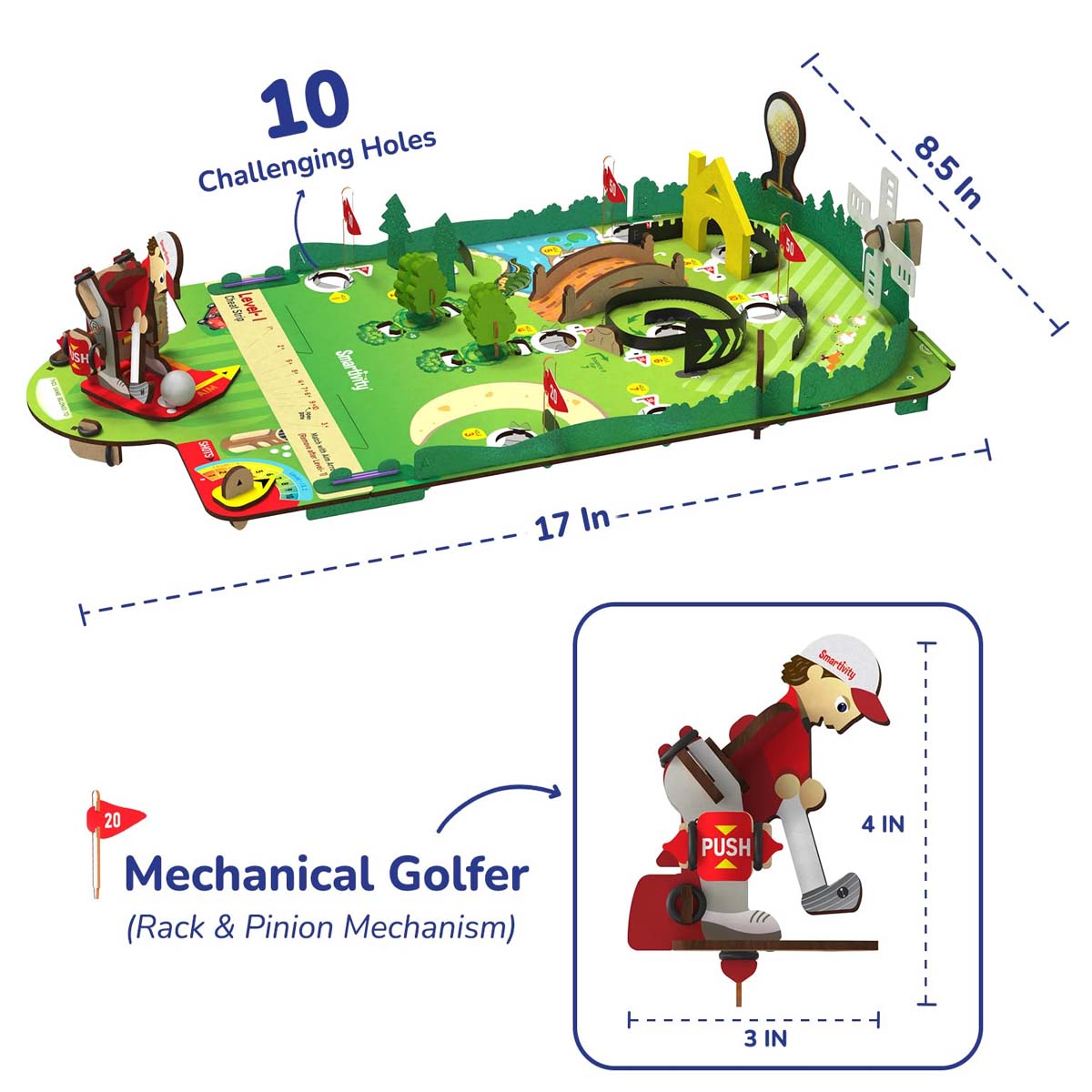Smartivity DIY Mini Golf STEM Kit Build a 10-Hole Mini Golf Course Ages 6–12 SMRT1281