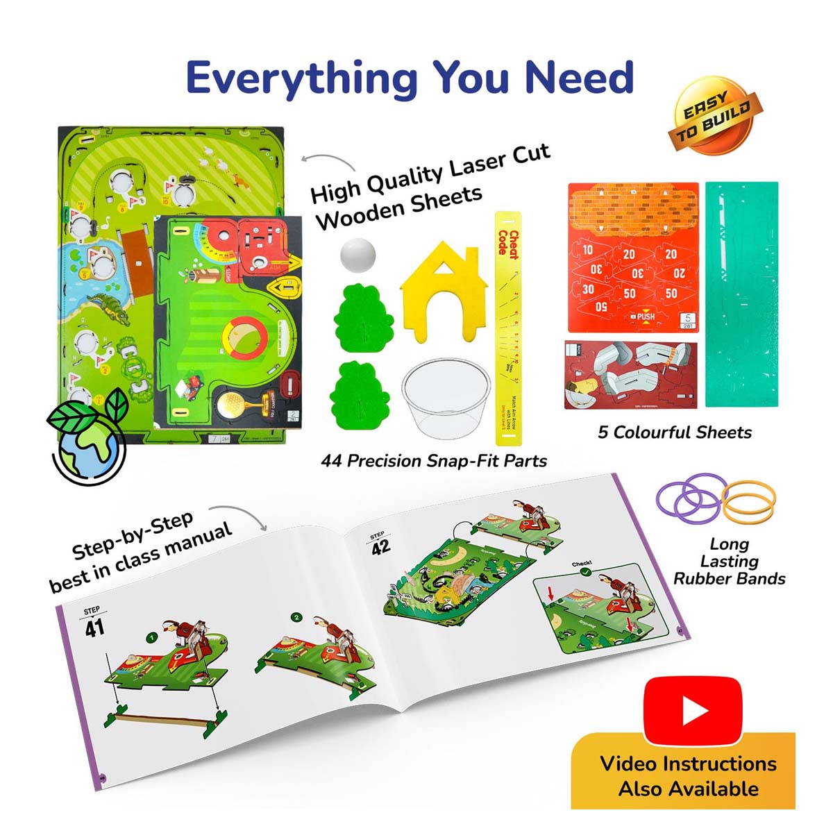 Smartivity DIY Mini Golf STEM Kit Build a 10-Hole Mini Golf Course Ages 6–12 SMRT1281