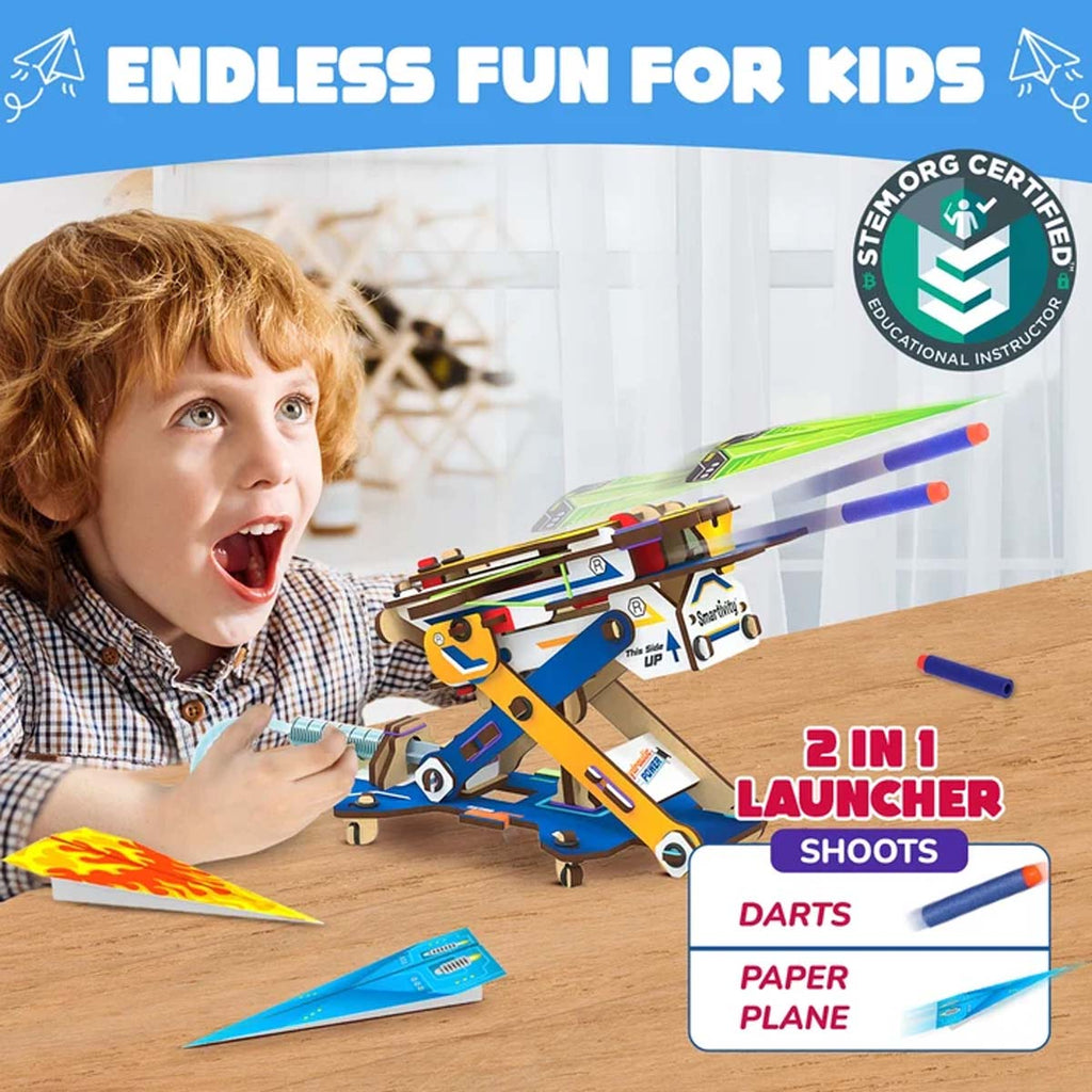 Smartivity Hydraulic Plane Launcher STEM Kit Build & Launch Paper Airplanes Ages 6+ SMRT1163