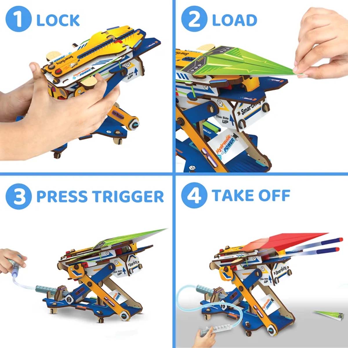Smartivity Hydraulic Plane Launcher STEM Kit Build & Launch Paper Airplanes Ages 6+ SMRT1163