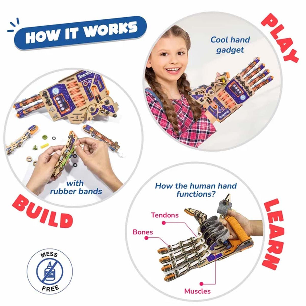 Smartivity DIY Robotic Mechanical Hand STEM Engineering Kit Ages 8+ SMRT1135