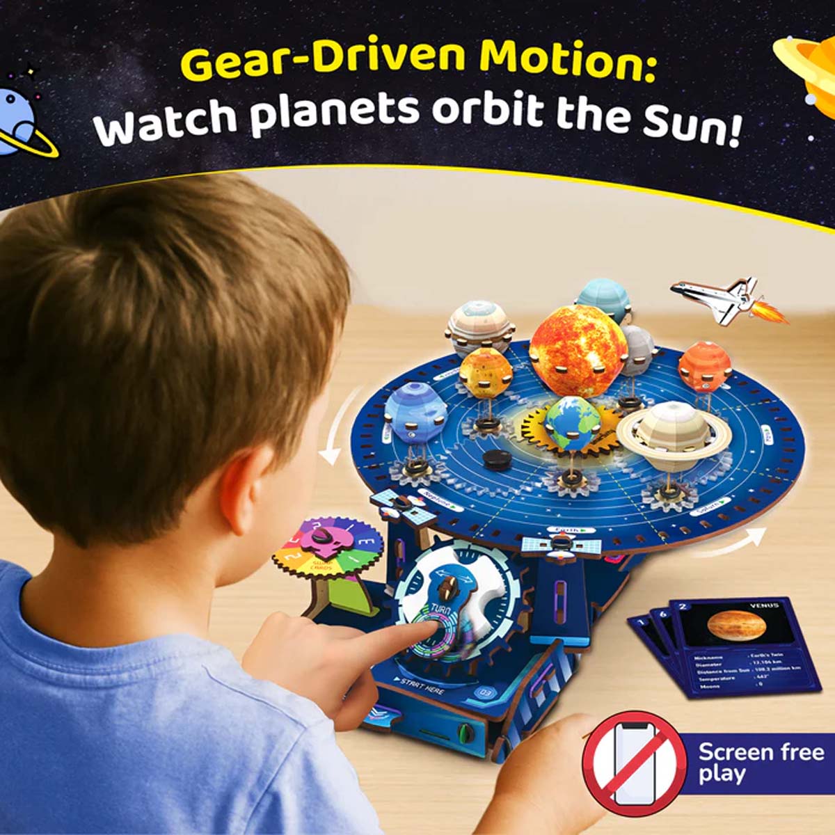 Smartivity Solar System Kit Gear-Driven Working Model STEM Kit Ages 8+ SMRT1303