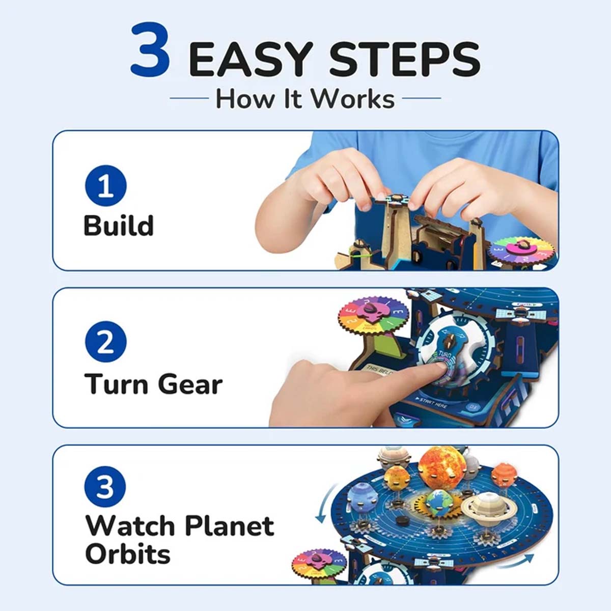 Smartivity Solar System Kit Gear-Driven Working Model STEM Kit Ages 8+ SMRT1303